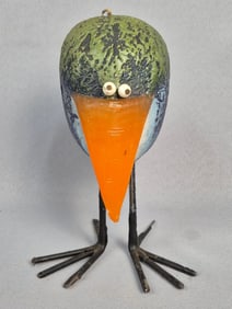 Raymond Kinghan Raku Ceramic Bird Sculpture