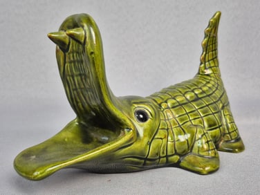 Vintage Ceramic Alligator Figurine