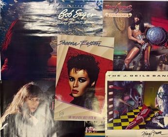 A Collection of Seven Vintage 1980s Promotional Music Posters