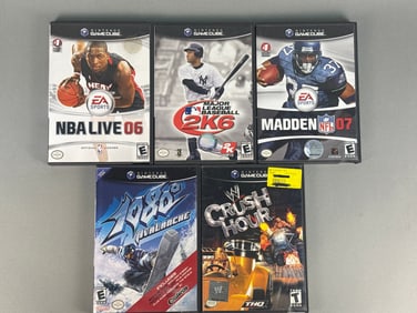 A Group of Five Nintendo GameCube Video Games, including Major League Baseball 2K6