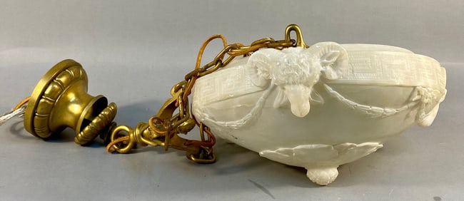 Early 19th Century Russian Polish Alabaster and Vermeil Lantern by Nast