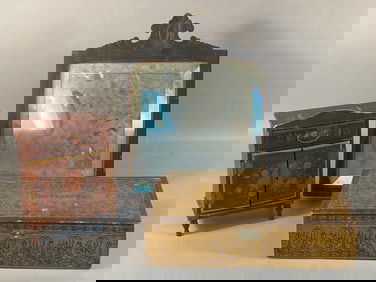 A Group of Three Decorative Items, including a 19th Century French Mirror