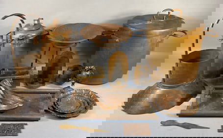 A Collection of Antique and Vintage Copper and Brassware Items