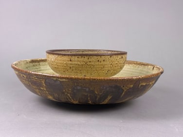 A Pair of Handcrafted Studio Pottery Stoneware Bowls