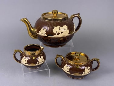 A Gibsons England Three-Piece Ceramic Tea Set