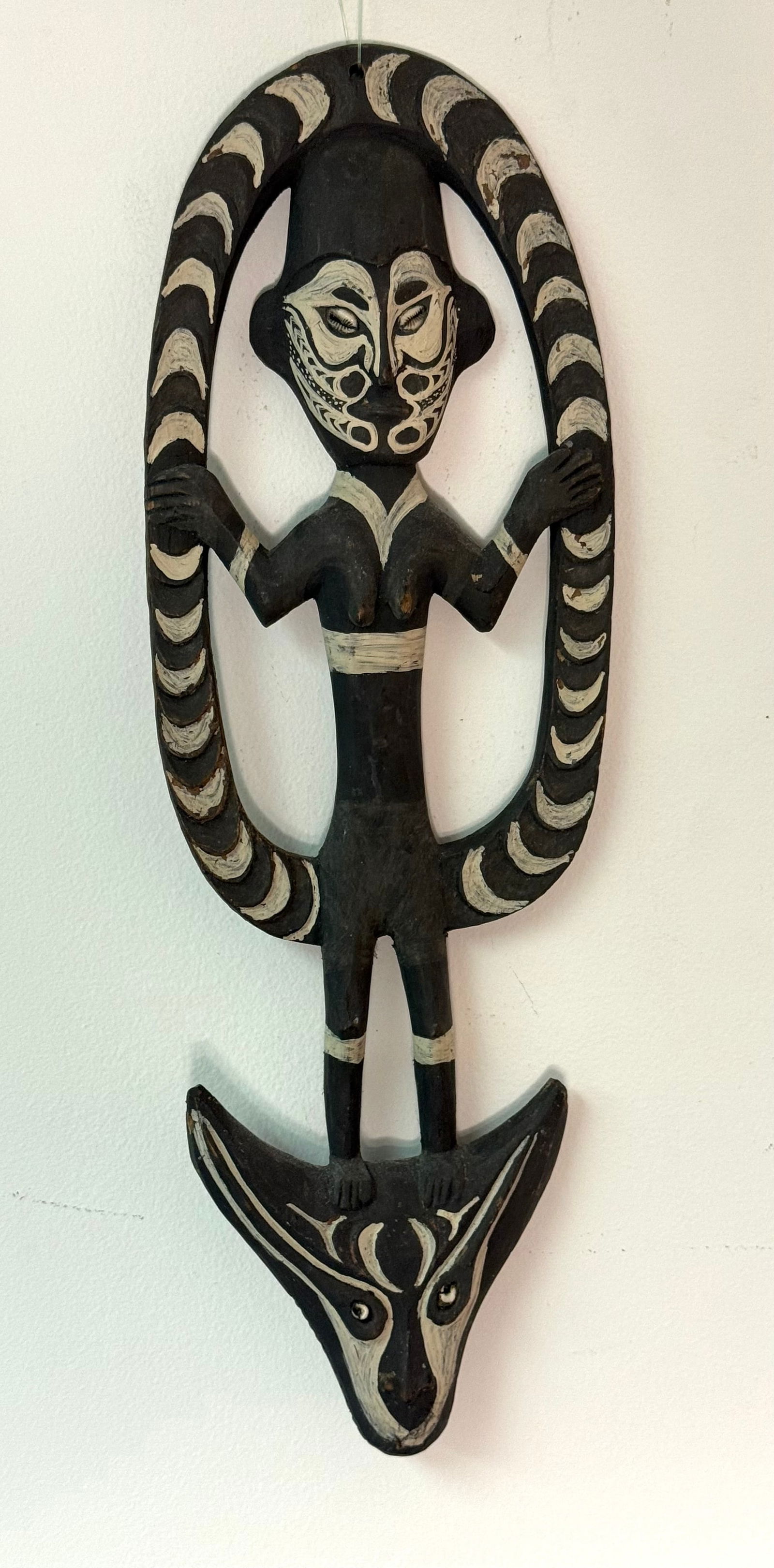Unknown Artist, Papua New Guinea, Mirror Standing Figures, Carved Wood Plaque (1 of 6)