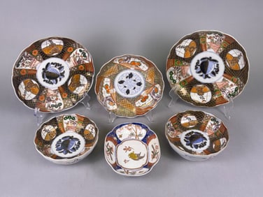 East Asian Imari-Style Porcelain Plates and Bowls