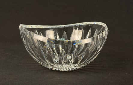 Waterford Crystal Vertical Ribbed Cut Oval Bowl