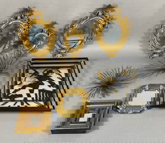 A Collection of Mid-Century Italian Giltwood Mirrors and Sunburst Decorative Items