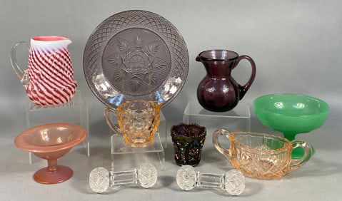 A Collection of Glassware, including a Cristal D'Arques Durand Antique Amethyst Dinner Plate