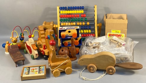 A Collection of Wooden Toys, including Creative Playthings, Wood Burners, The Montgomery