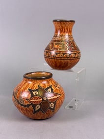 A Pair of Guaitil Costa Rica Earthenware Vessels