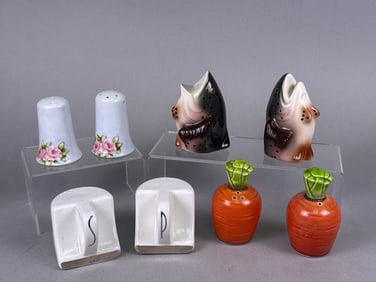 A Collection of Ceramic Salt and Pepper Shakers, including a Pair of Vintage Rainbow Trout