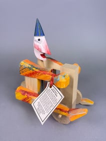A Miroslav Trejtnar Hand-Carved Wooden Art Toy