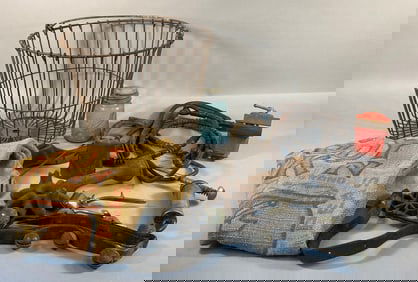 A Collection of Vintage Utilitarian and Farmstead Metal and Textile Items