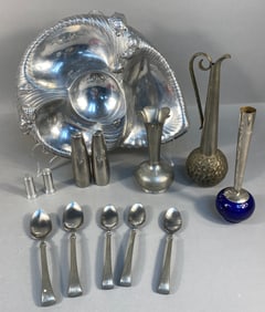 A Collection of Pewter and Silver-Toned Alloy Wares, including Arthur Court, Dansk, and Norwegian