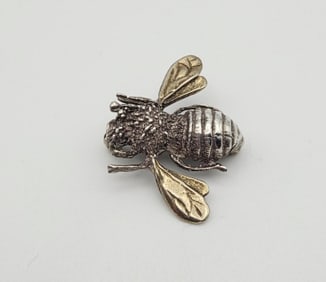 Vintage Mexico Sterling Bee Brooch 6.3 Grams
