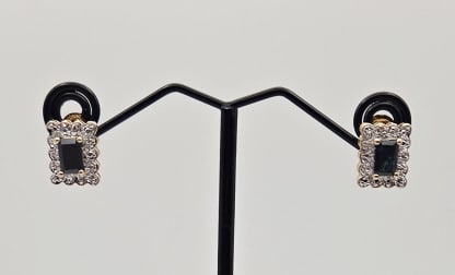 Sterling Lab Created Sapphire Earrings 3.4 Grams (1 of 6)