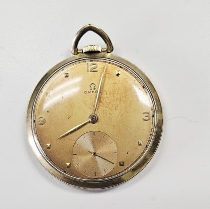 Vintage Omega 14K Gold Filled Pocket Watch: Watch weighs 44.3 GramsNot tested.