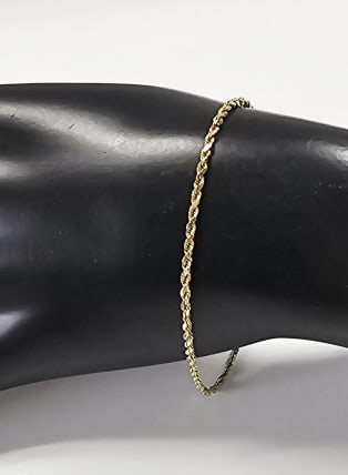 14K Yellow Gold Gold Rope Bracelet 2.6 Grams: Bracelet weighs 2.6 Grams Measures 7"