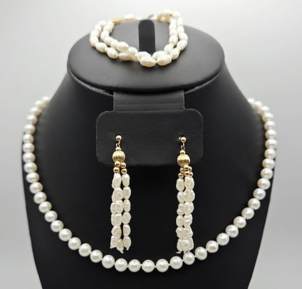 14K Gold Freshwater Pearl Set (1 of 12)