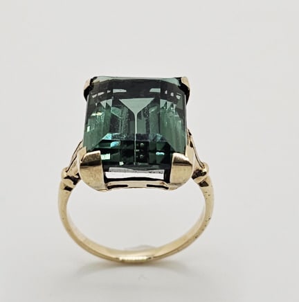 14K Gold Green Tourmaline Ring 5.9 Grams (1 of 13)