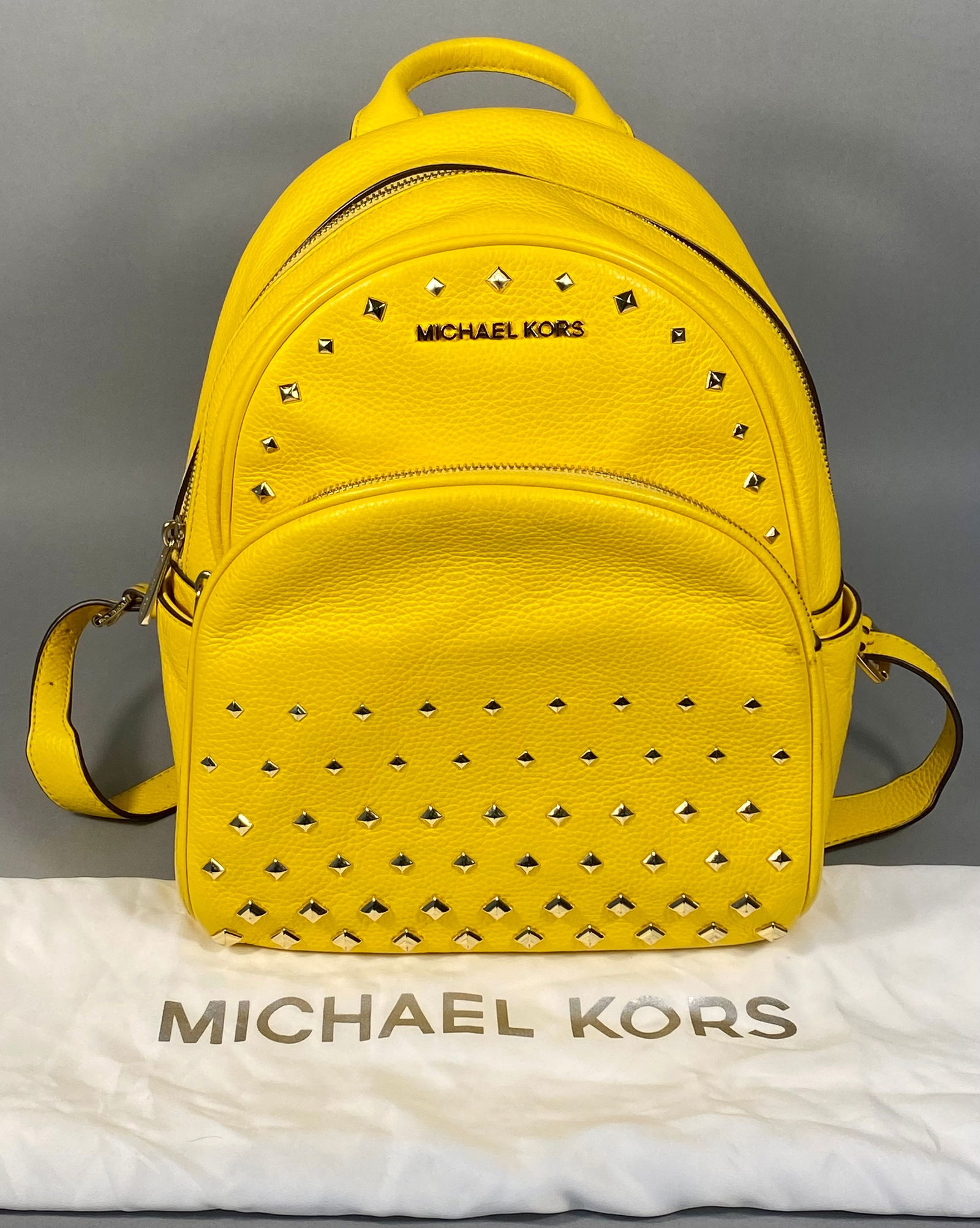 A Michael Kors Yellow 'Erin' Small Studded Backpack (1 of 9)