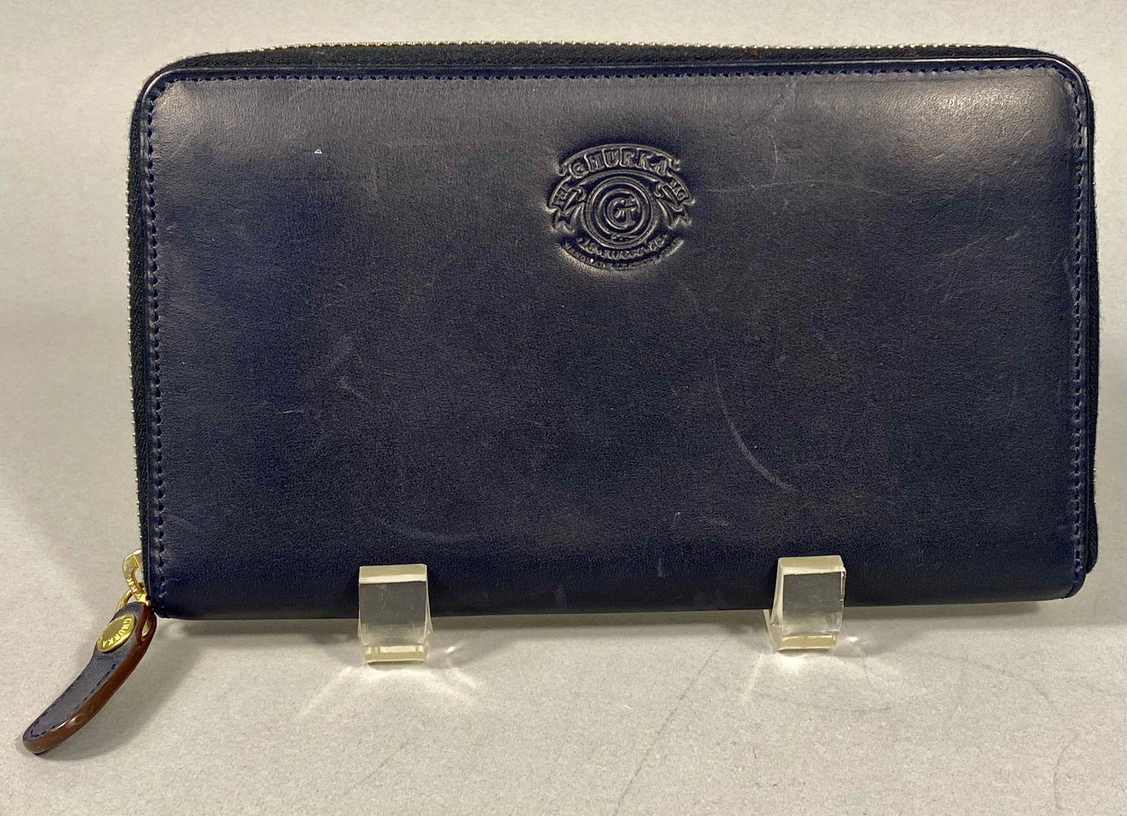 A Ghurka Navy Blue Leather Zip-Around Wallet (1 of 4)