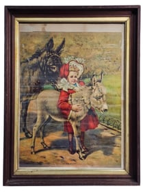 A Late 19th Century Framed Print 'In The Park'