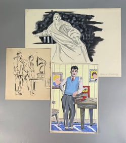 Three Mid-20th Century Commercial and Fashion Illustrations, including one signed George K. Kirillov