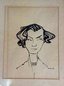 Stylized Ink Portrait Drawing Rohde 1964