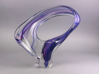 Art Glass Purple Twist Sculpture