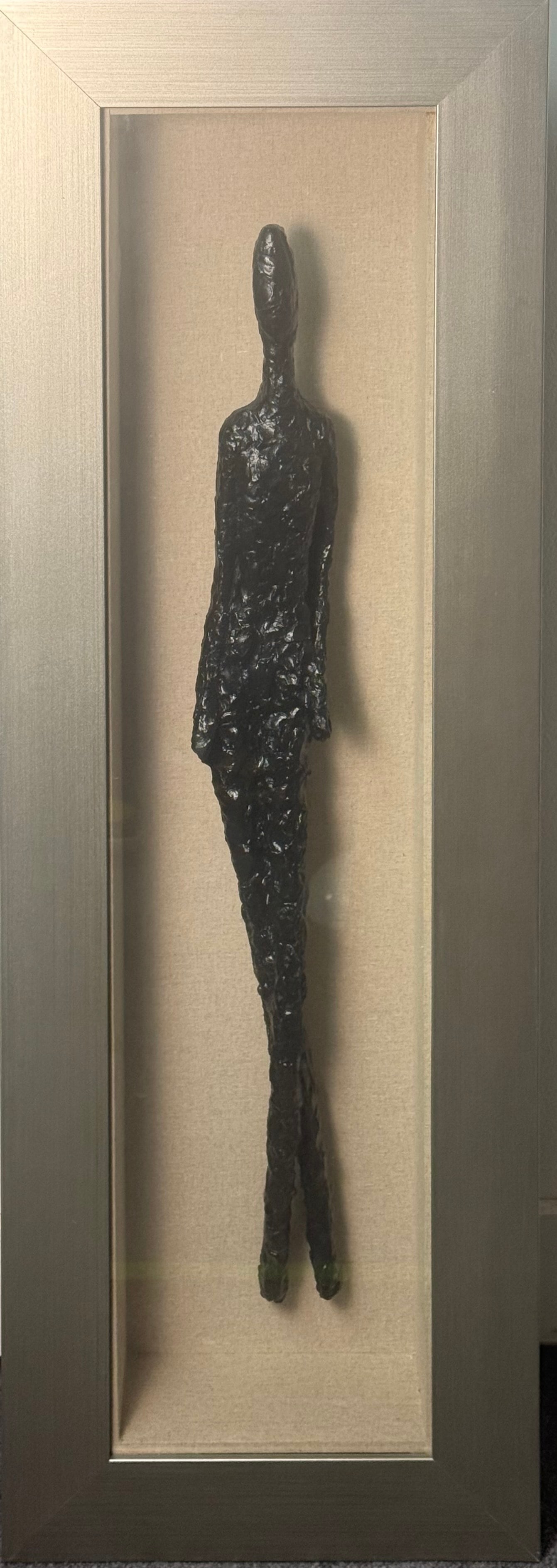 Framed Giacometti Style Abstract Female Bronze Sculpture (1 of 7)