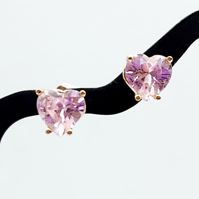 14K Gold Pink Sapphire Earrings 1.4 Grams (1 of 5)