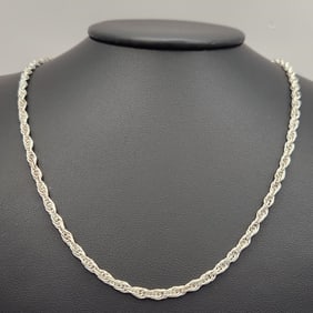 925 Sterling Rope Necklace 13.6 Grams