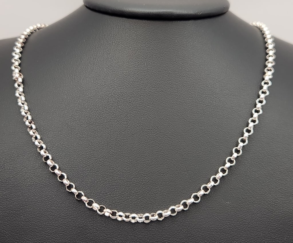 925 Sterling Link Necklace 11.3 Grams (1 of 6)