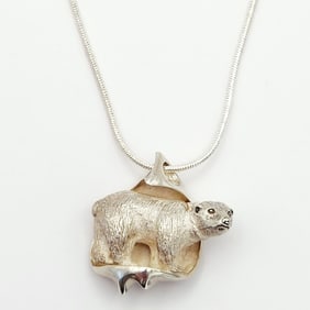 Sterling Polar Bear Pendant 16.6 Grams