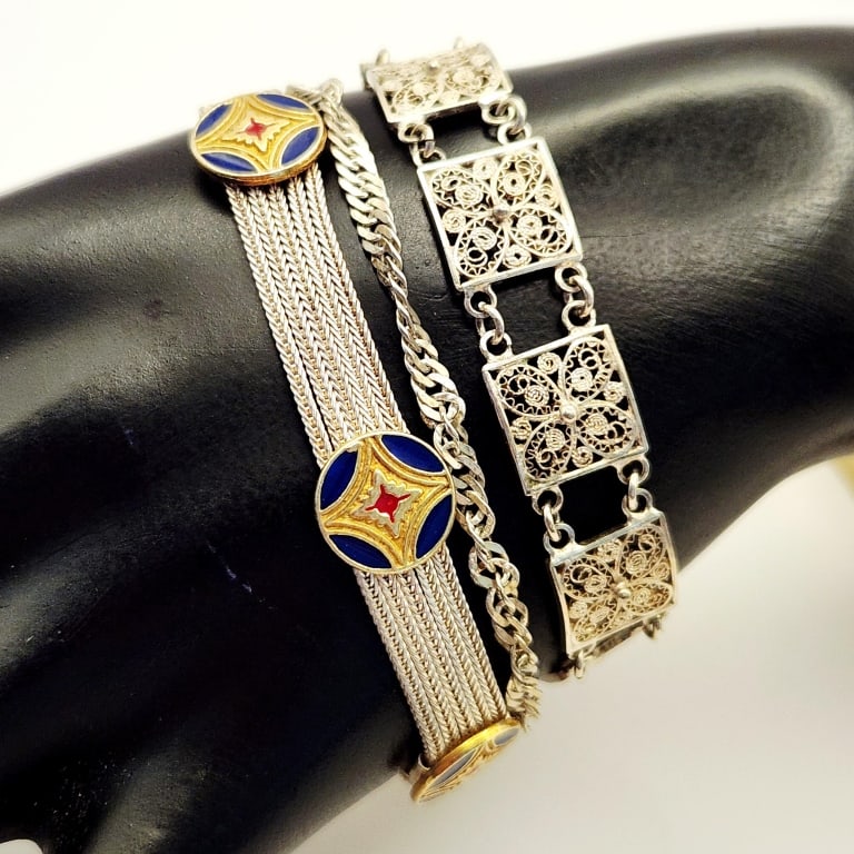 925 & 800 Sterling Bracelets 27.5 & 10.2 Grams (1 of 12)