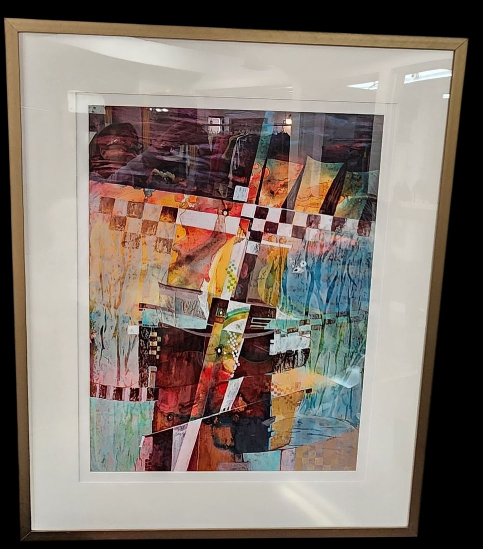 Framed Contemporary Abstract Print or Mixed Media, Signed Kimiko (1 of 10)