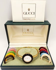 Gucci Change Colored Bezel Gold Plated Quartz