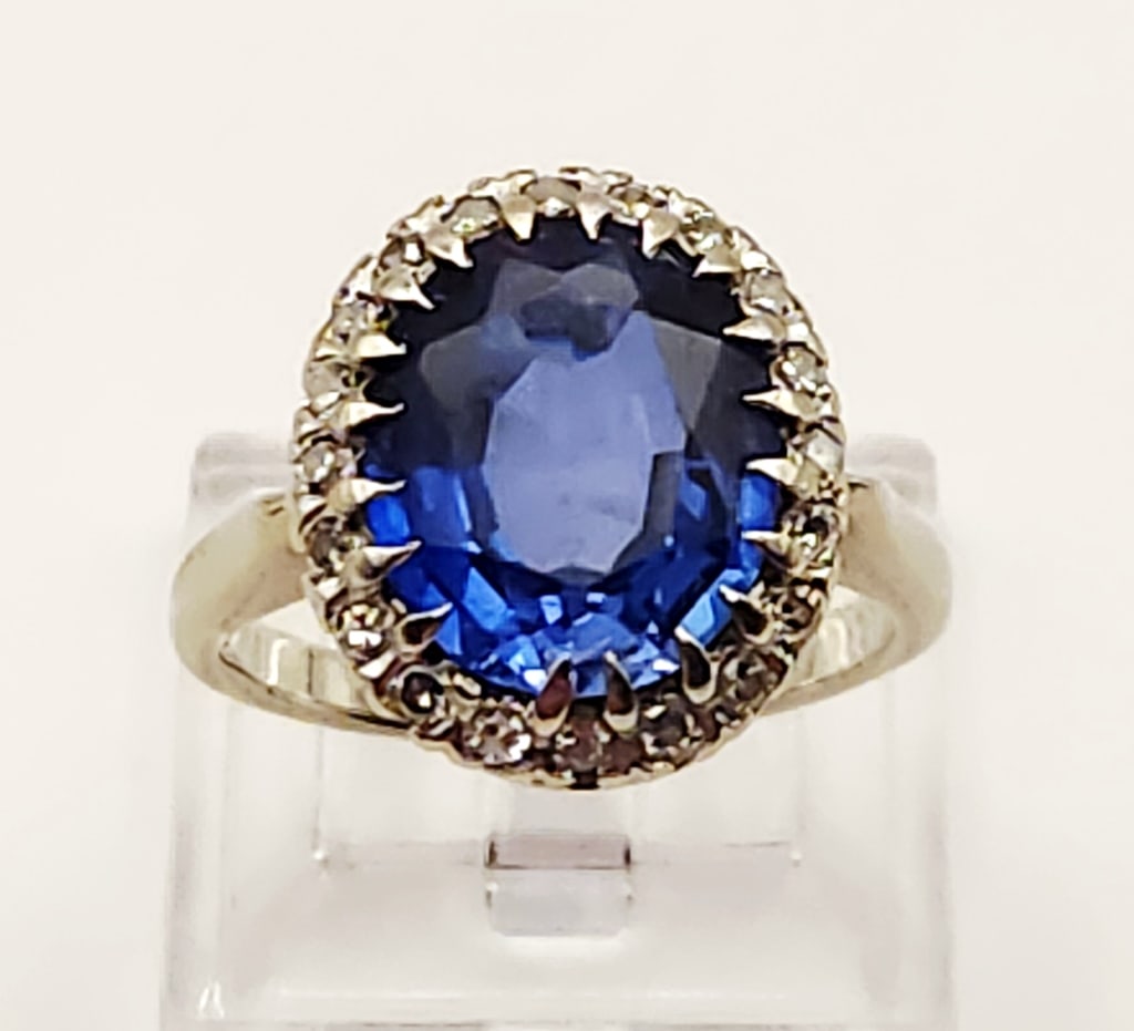 14K Sapphire & Diamond Ring 5.4 Grams (1 of 6)