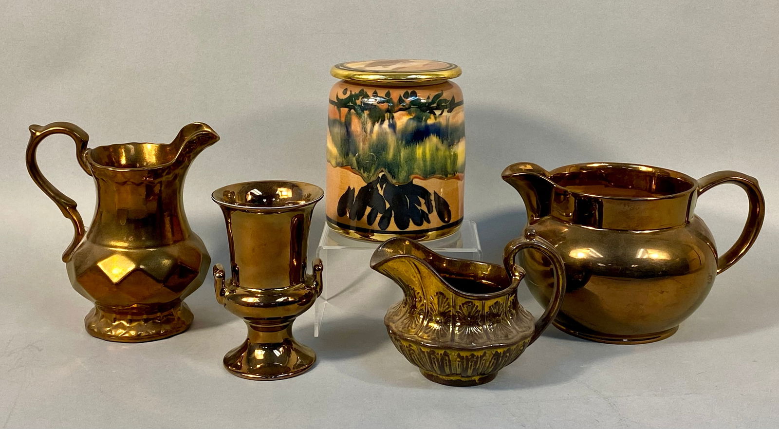 A Group of Assorted Ceramic Vessels, including Lusterware and a Decorated Jar (1 of 10)