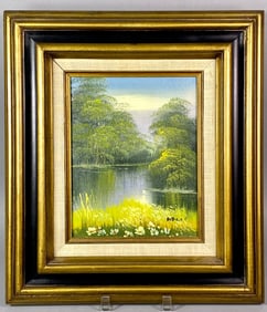 Landscape Oil on Canvas Framed Painting Signed Artist Bowen