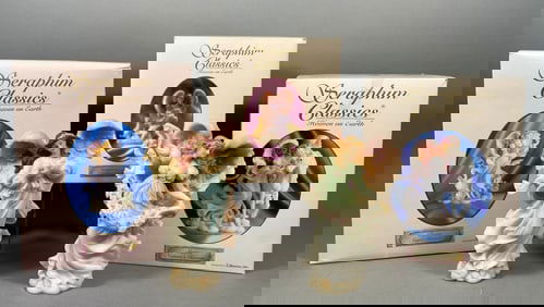 A Group of Five Seraphim Classics Angel Figurines by Roman, Inc.