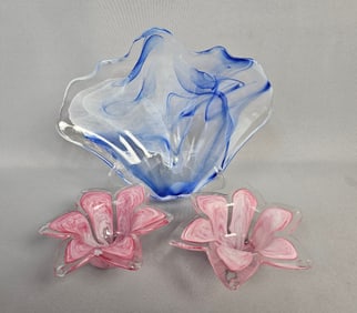 Three Pieces of Contemporary Art Glass