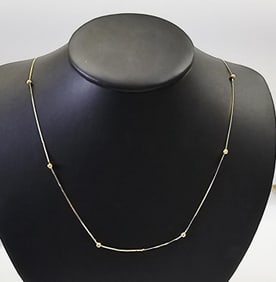 14K Yellow Gold Ball Chain Necklace 2.0 Grams