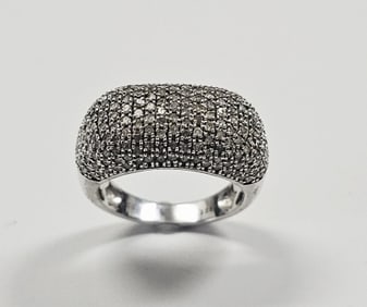 MDJ Sterling Silver Pave Diamond Ring 6.6 Grams