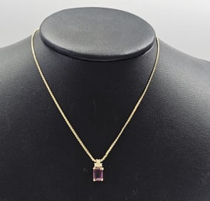 Vintage Christian Dior Purple Crystal Necklace