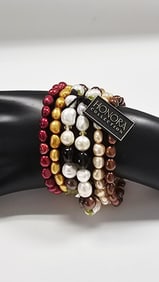 Lot of 6 Honora Stretch Pearl Bracelets