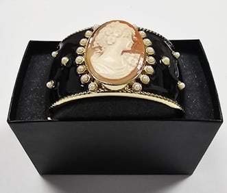 Amedeo NYC Enamel Gold Tone Cameo Bracelet